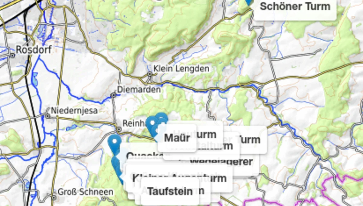 Karte der Sandsteintürme | © CC BY-NC-ND