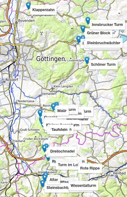 Karte der Sandsteintürme | © CC BY-NC-ND