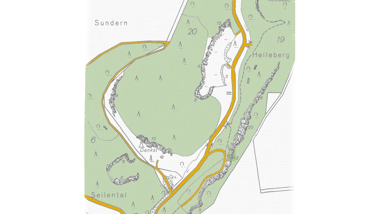 Karten des Helletals mit Felsen | © open street map