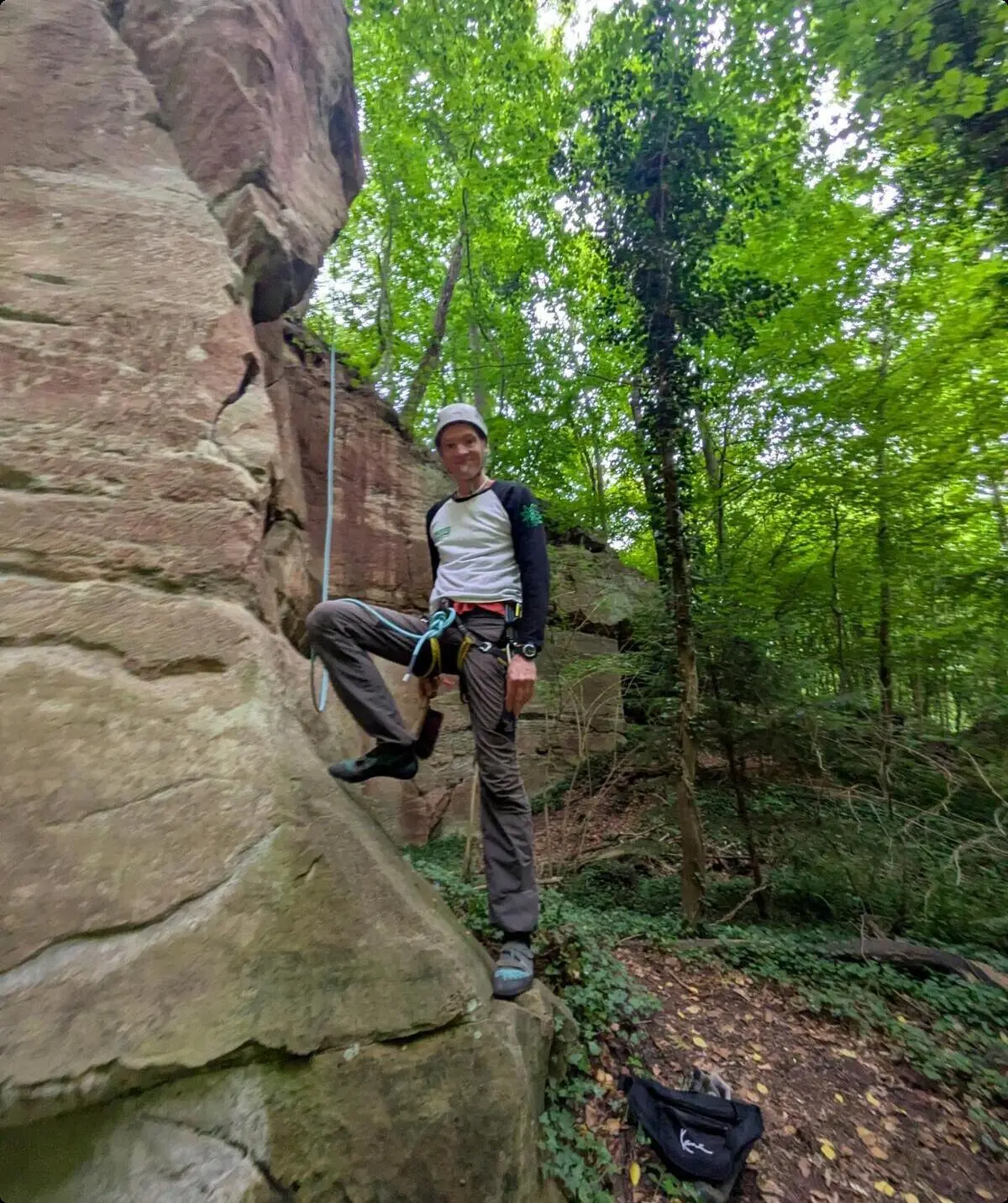 Ingo am Felsfuß der Pfeilerwand | © DAV Göttingen