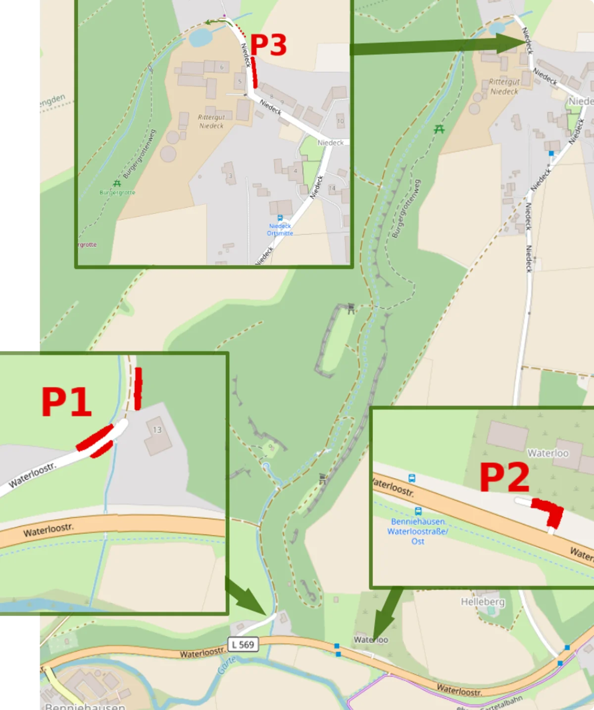 Übersicht Parkplätze Helletal | © DAV Göttingen