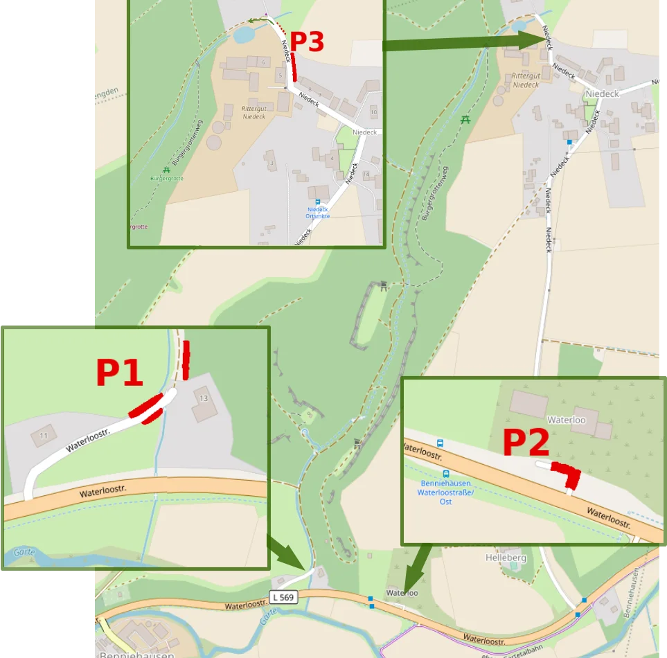 Übersicht Parkplätze Helletal | © DAV Göttingen